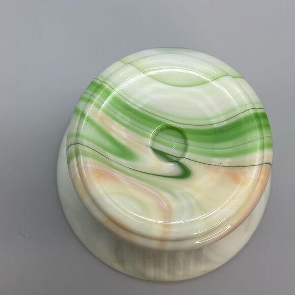 1940s Akro Agate Slag Glass Vase Pot Art Deco - Picture 13 of 16